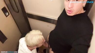 Naughy BJ in the elevator
