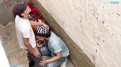 They thought no one was watching, alley fuck