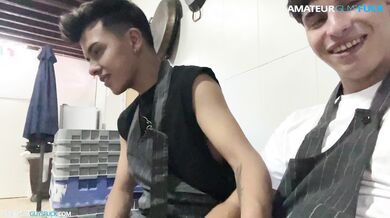 Almost caught sucking my colleague in the hall