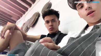 Almost caught sucking my colleague in the hall