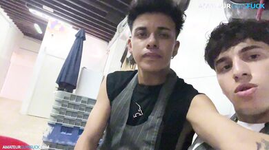 Almost caught sucking my colleague in the hall