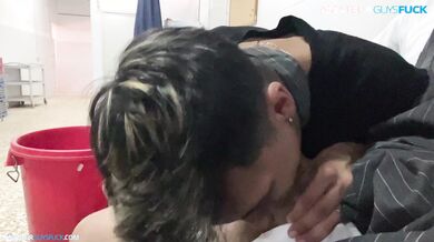 Almost caught sucking my colleague in the hall