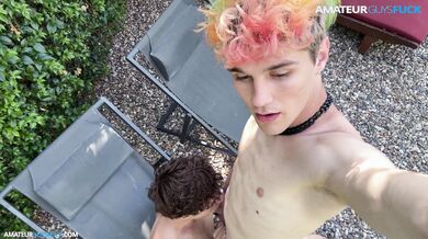 Poolside blowjob