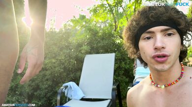 Fucking on the sunbed, hope we don't get caught