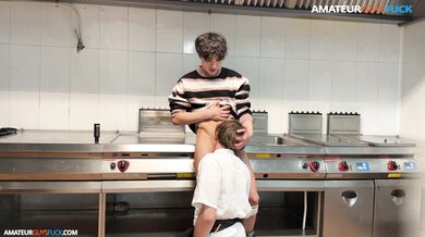 Afterhours chef and customer in the kitchen